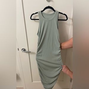 Light green casual rouched dress